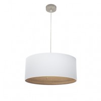 Distribuidor - Lâmpadas Diversas | Colgantes Moderno | COLGANTE TATIANA 1XE27 NIQUEL/BLANCO-MAD.CLARA REGX50X50 CM Ref: 189195085